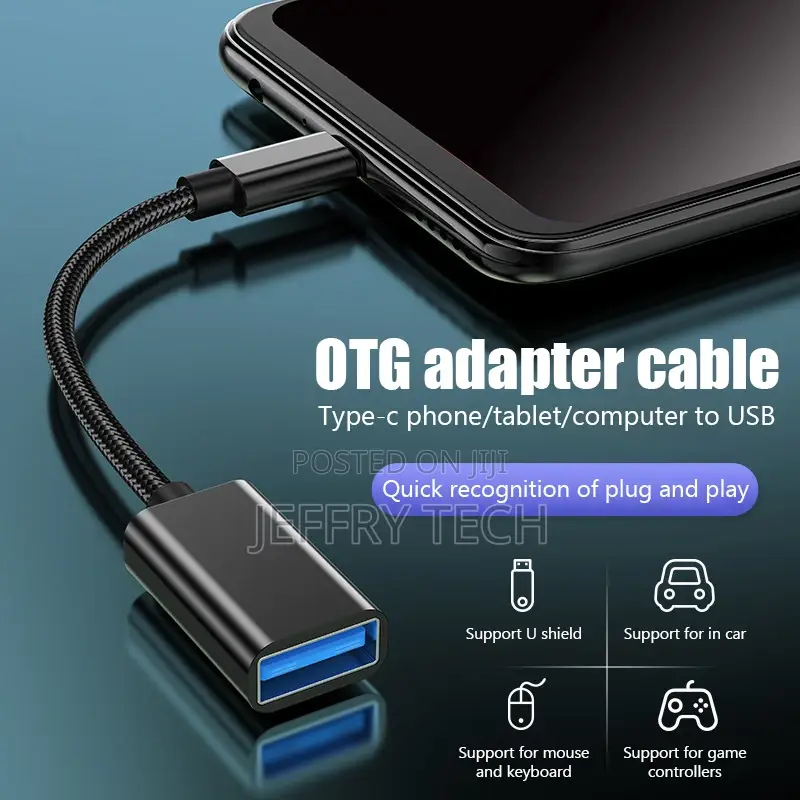 OTG Type C Cable Adapter USB to Type C Adapter Connector For