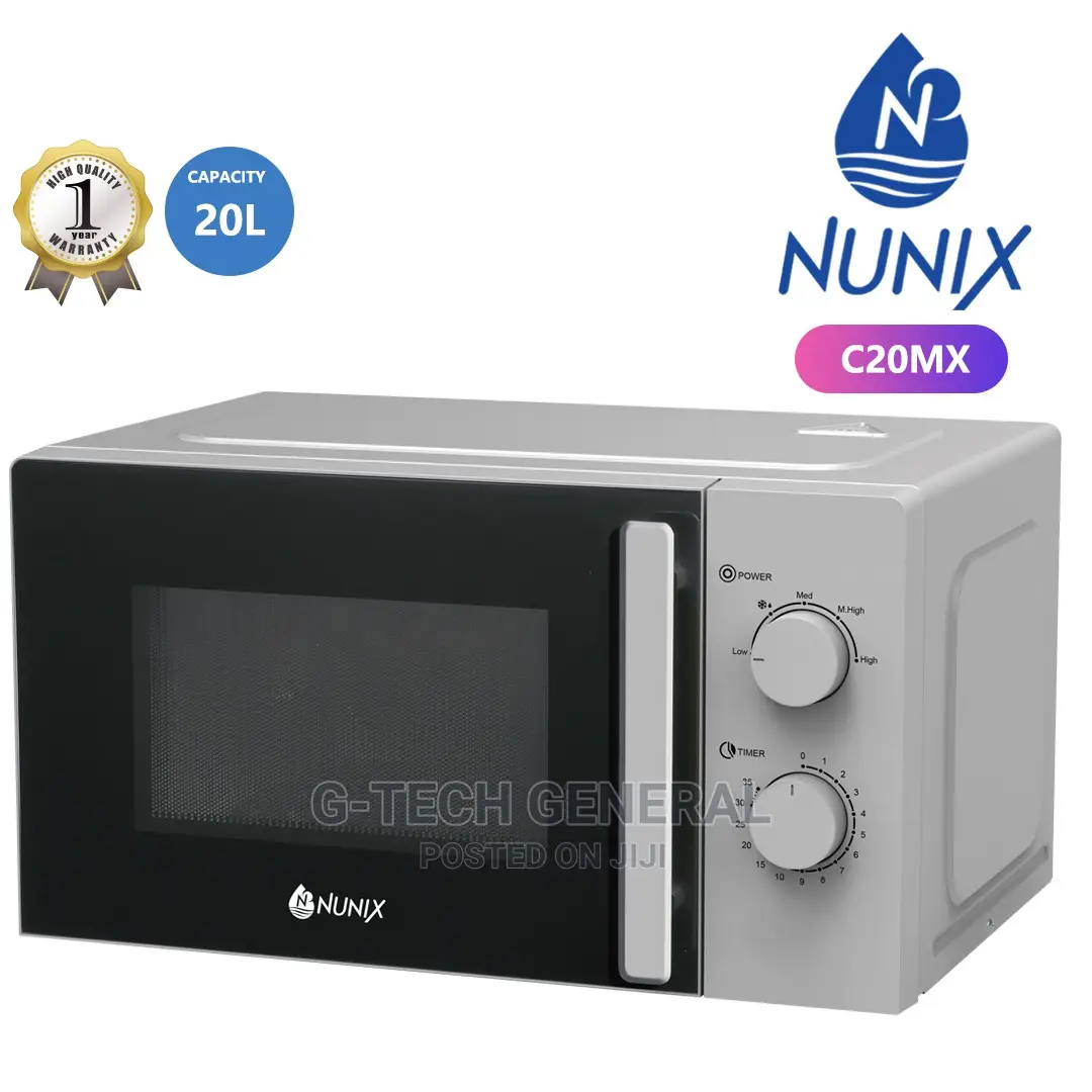 Nunix 20l Microwave Oven With Control Knob-Grey