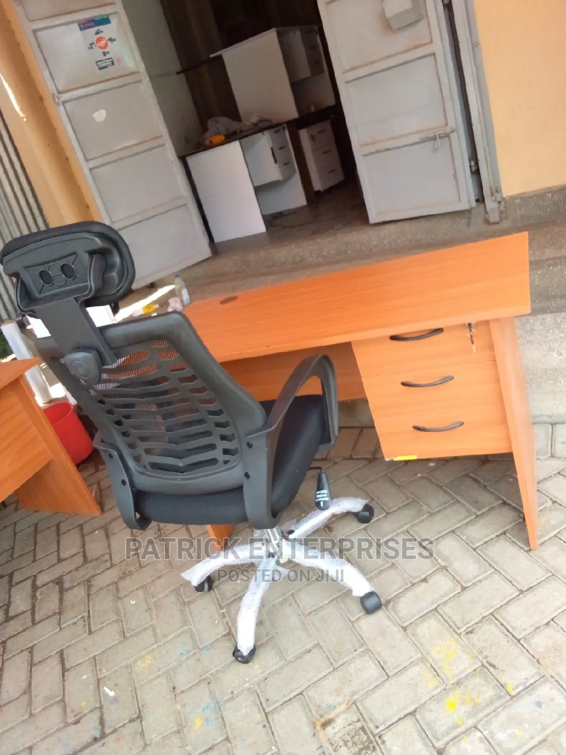 1.2 MTRS Office Desk Plus High Back Recliner Headrest Chair