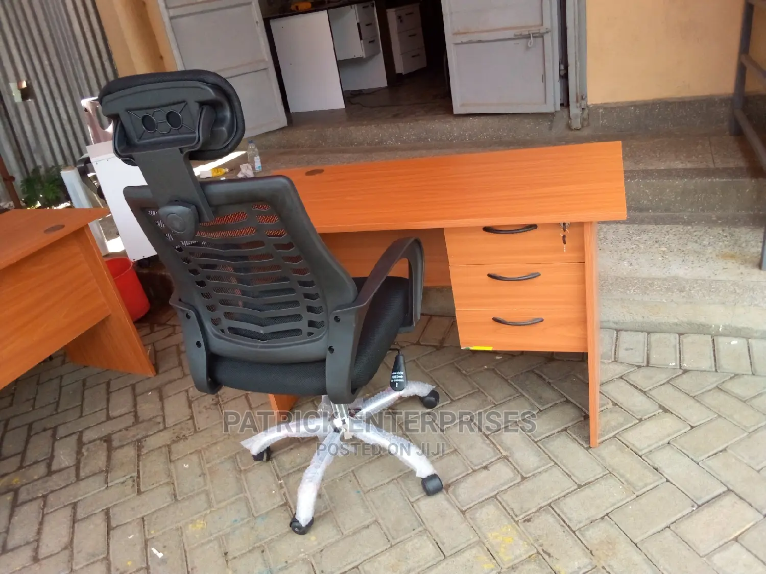 1.2 MTRS Office Desk Plus High Back Recliner Headrest Chair