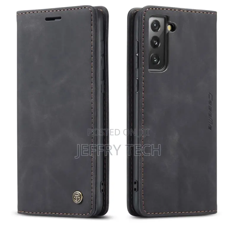 Samsung Galaxy S21 Plus Retro Flip Leather Wallet Case Black