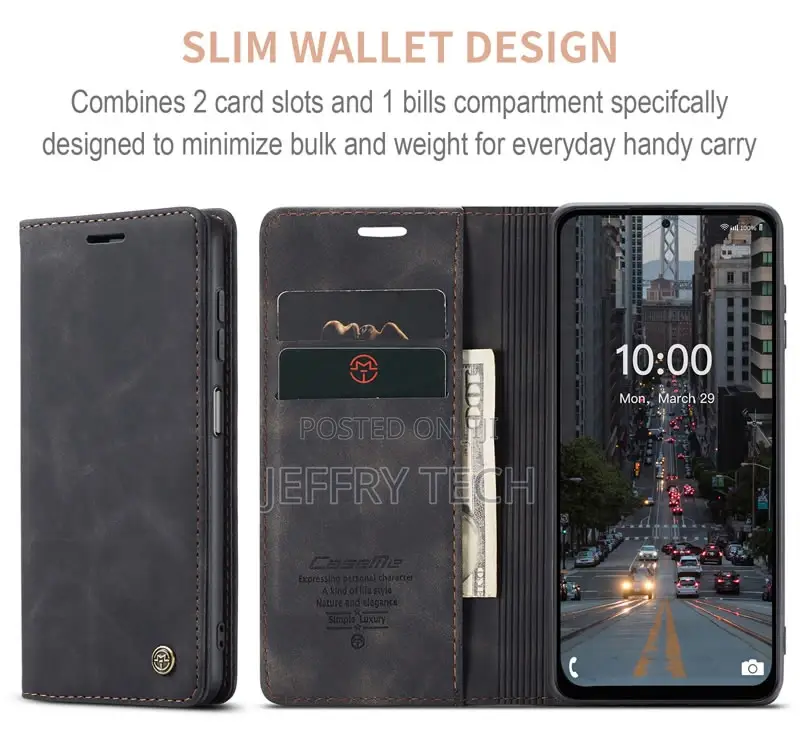 Samsung Galaxy M53 5G Retro Flip Leather Wallet Case Black