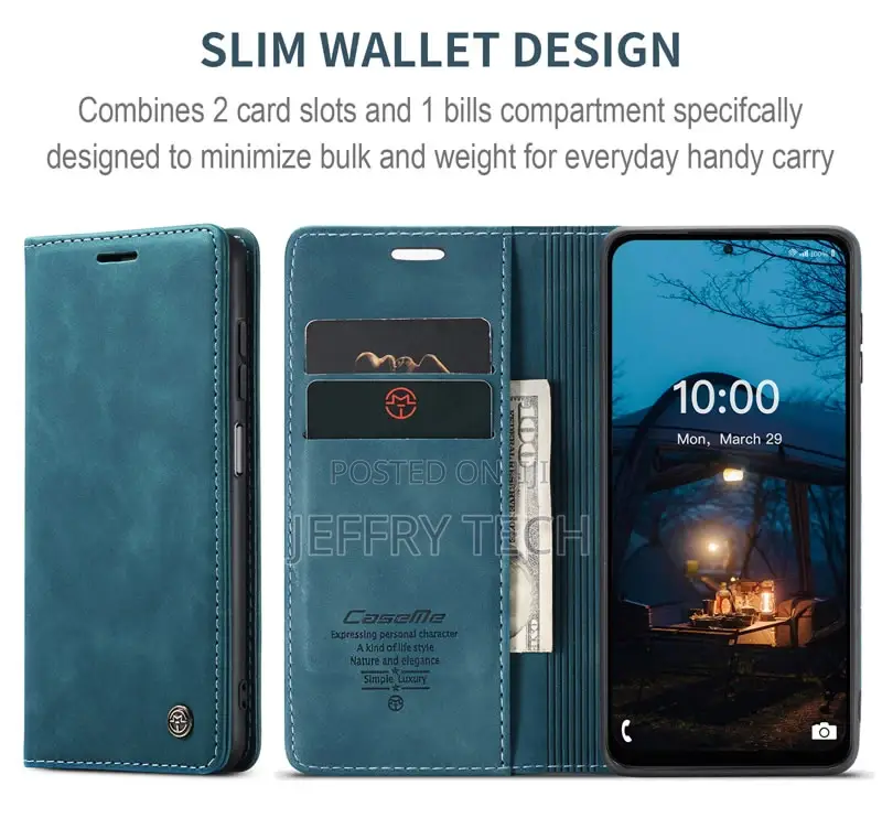 Samsung Galaxy M53 5G Retro Flip Leather Wallet Case Blue