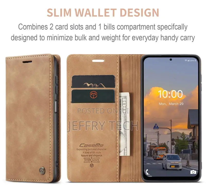 Samsung Galaxy M53 5G Retro Flip Leather Wallet Case Brown