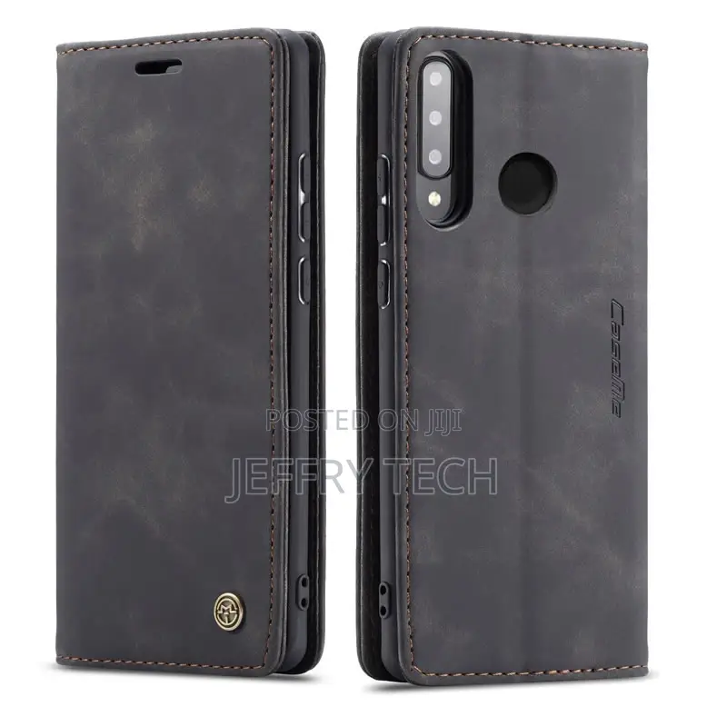 Huawei P30 Lite Retro Flip Leather Wallet Case Black