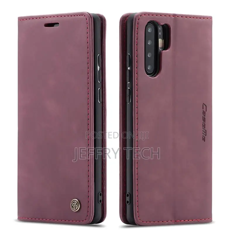 Huawei P30 Pro Retro Flip Leather Wallet Case Red