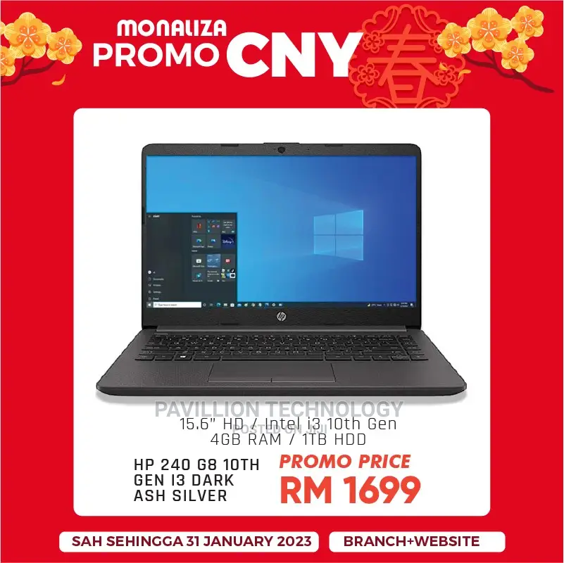 New Laptop HP 240 G6 4GB Intel Core I3 HDD 1T