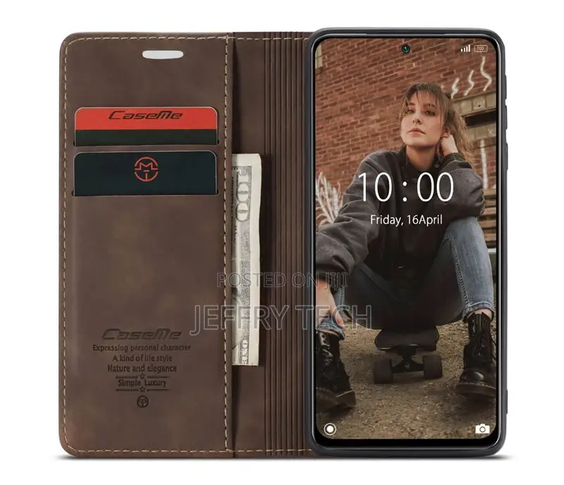 Xiaomi Redmi Note 10 4G Retro Flip Leather Wallet Case Coffe