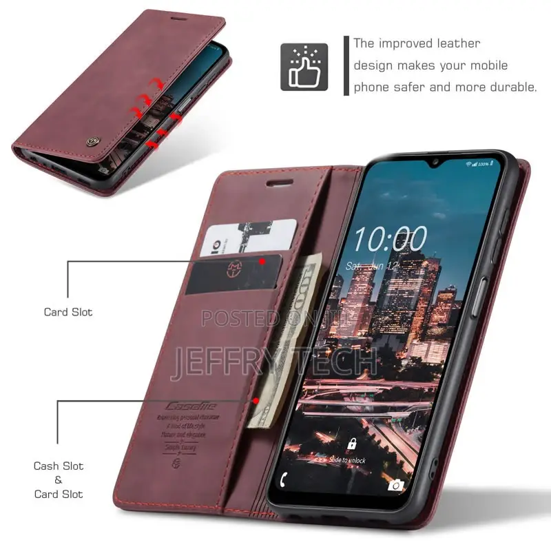 Samsung Galaxy A14 5G Retro Flip Leather Wallet Case Red