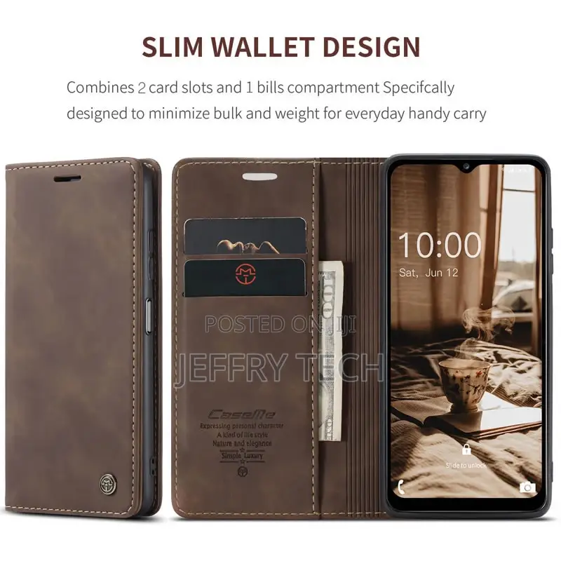 Samsung Galaxy A14 5G Retro Flip Leather Wallet Case Coffee