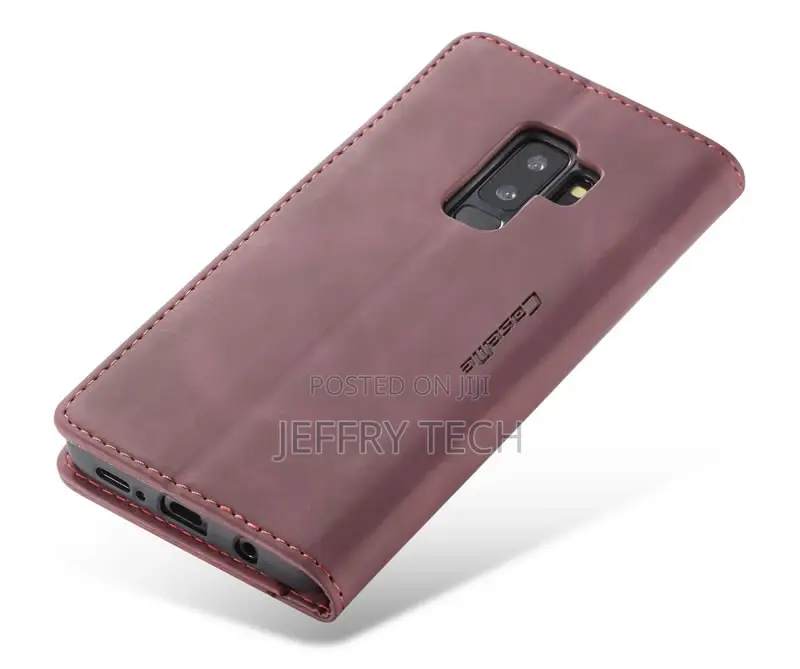 Samsung Galaxy S9 Plus Retro Matte Soft Flip Leather Red