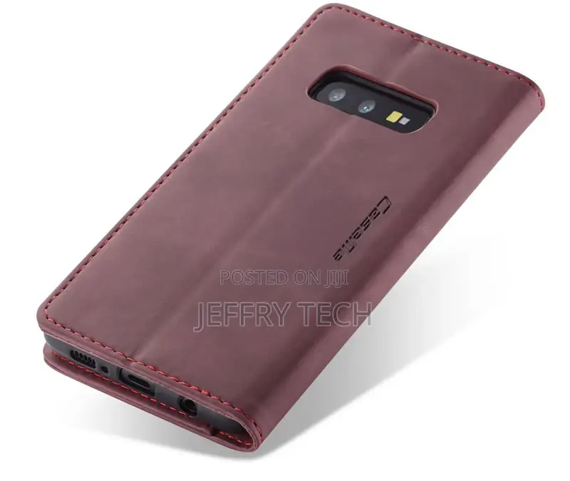 Samsung Galaxy S10e Retro Flip Leather Wallet Case Red