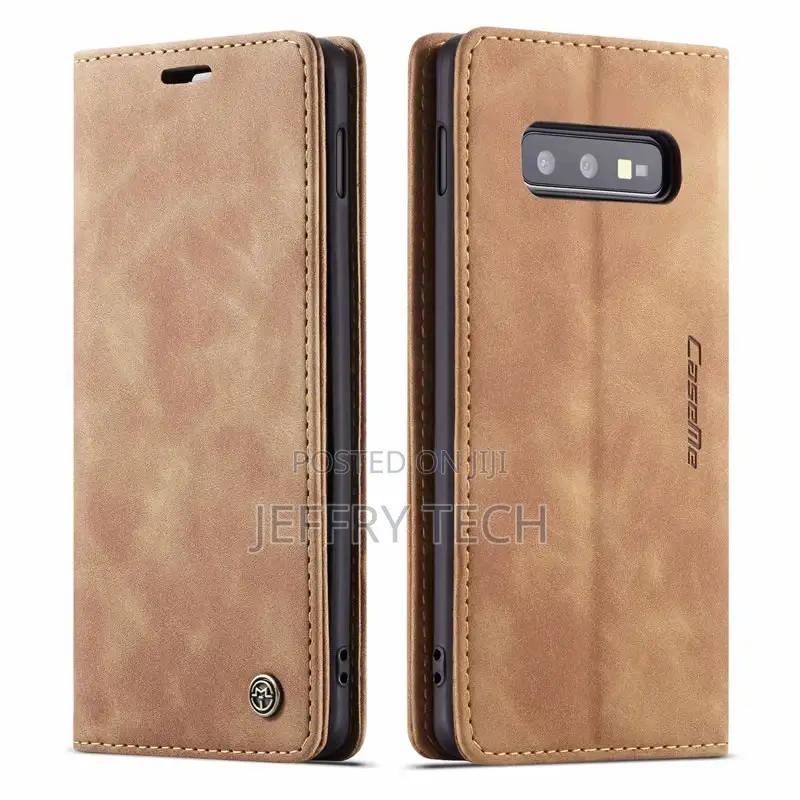 Samsung Galaxy S10e Retro Flip Leather Wallet Case Brown