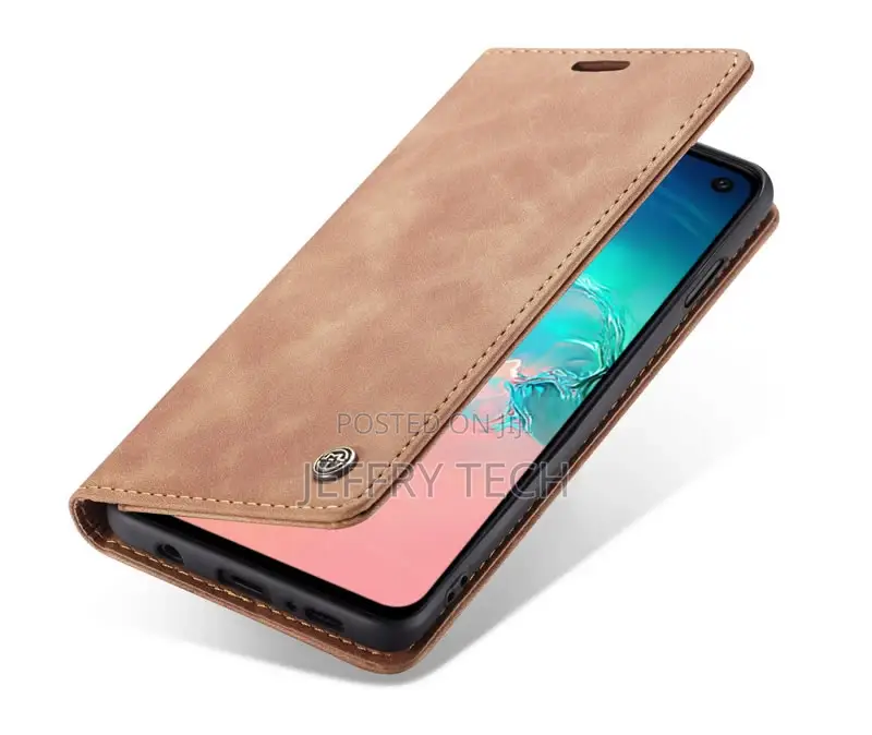 Samsung Galaxy S10e Retro Flip Leather Wallet Case Brown