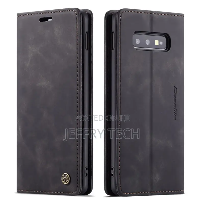 Samsung Galaxy S10e Retro Flip Leather Wallet Case Black