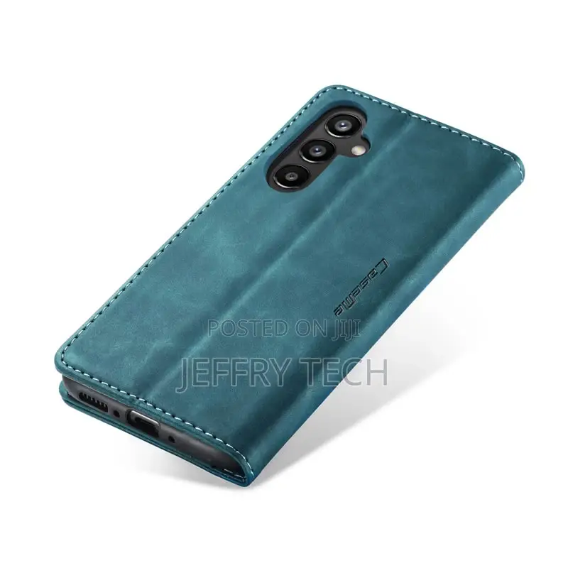 Samsung Galaxy A34 5G Retro Flip Leather Wallet Case Blue