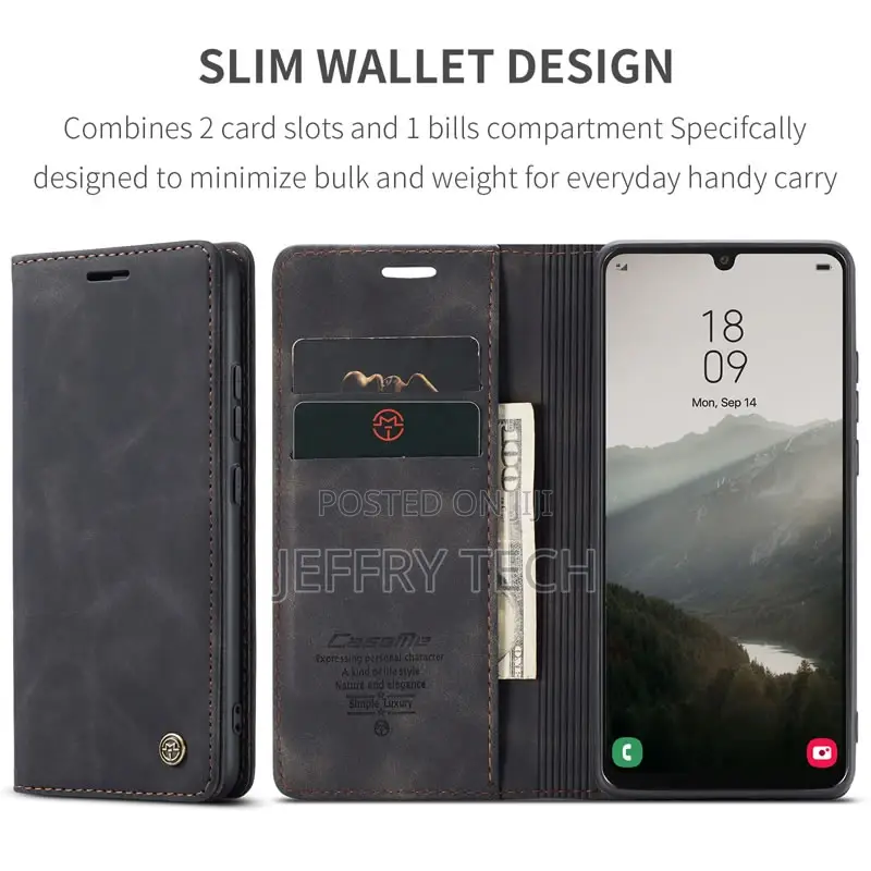 Samsung Galaxy A34 5G Retro Flip Leather Wallet Case Black
