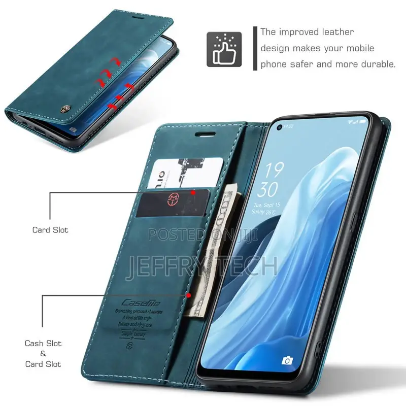 OPPO Reno 8 4G Retro Flip Leather Wallet Case Blue
