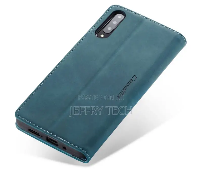 Samsung Galaxy A30S Anti-Fall Retro Leather Wallet Case Blue