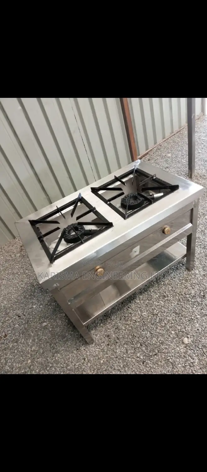 Two Burner Gas Cooker, Stainless Steel
