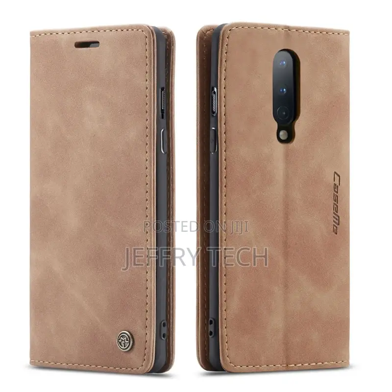 Oneplus 8 Vintage Style Matte Texture Soft PU Leather Brown