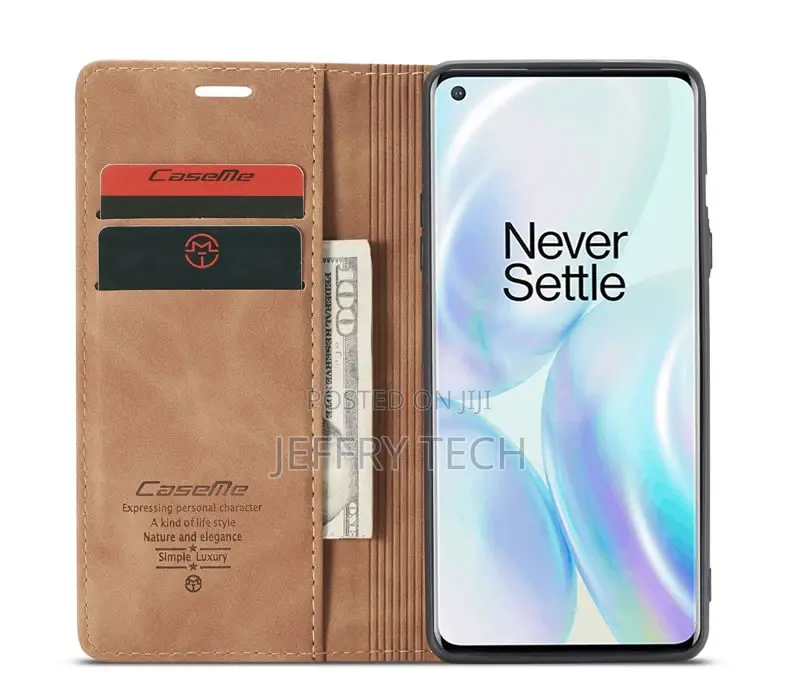 Oneplus 8 Vintage Style Matte Texture Soft PU Leather Brown