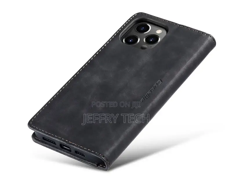 iPhone 14 Pro Retro Flip Leather Wallet Case Black