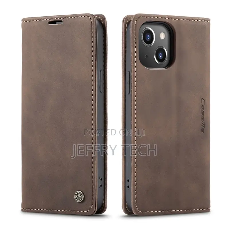 iPhone 14 Plus Retro Flip Leather Wallet Case Coffee