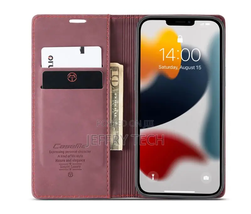 iPhone 13 Retro Flip Leather Wallet Case Red