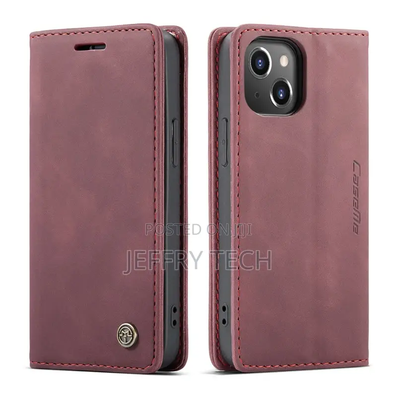 iPhone 13 Mini Retro Flip Leather Wallet Case Red