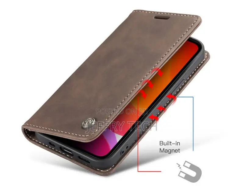 iPhone 12 Pro Max Retro Flip Leather Wallet Case Coffee