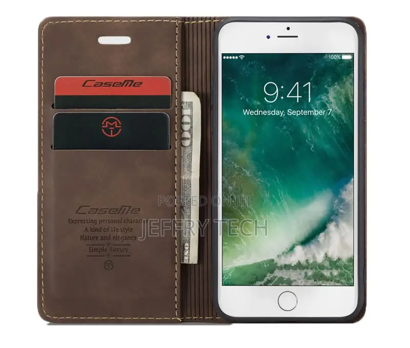 iPhone SE 2020 Vintage Style Matte Texture Soft PU Coffee