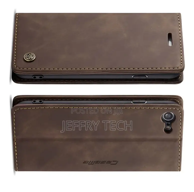 iPhone SE 2020 Vintage Style Matte Texture Soft PU Coffee