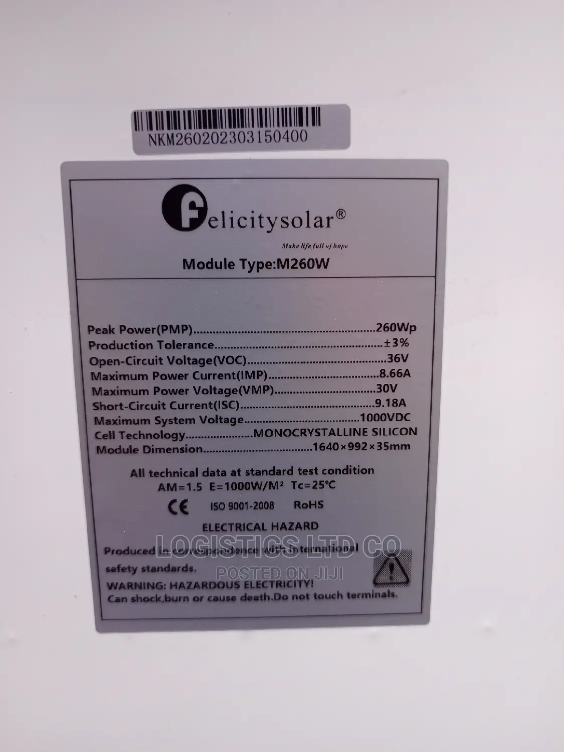 Felicity Stand Alone 200W Solar Panel