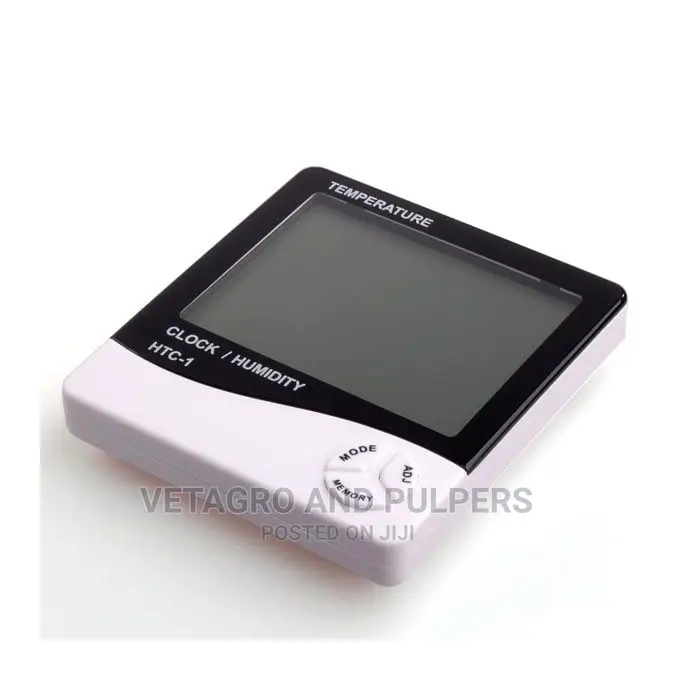 Electronic Digital Thermometer and Hygrometer With Clock