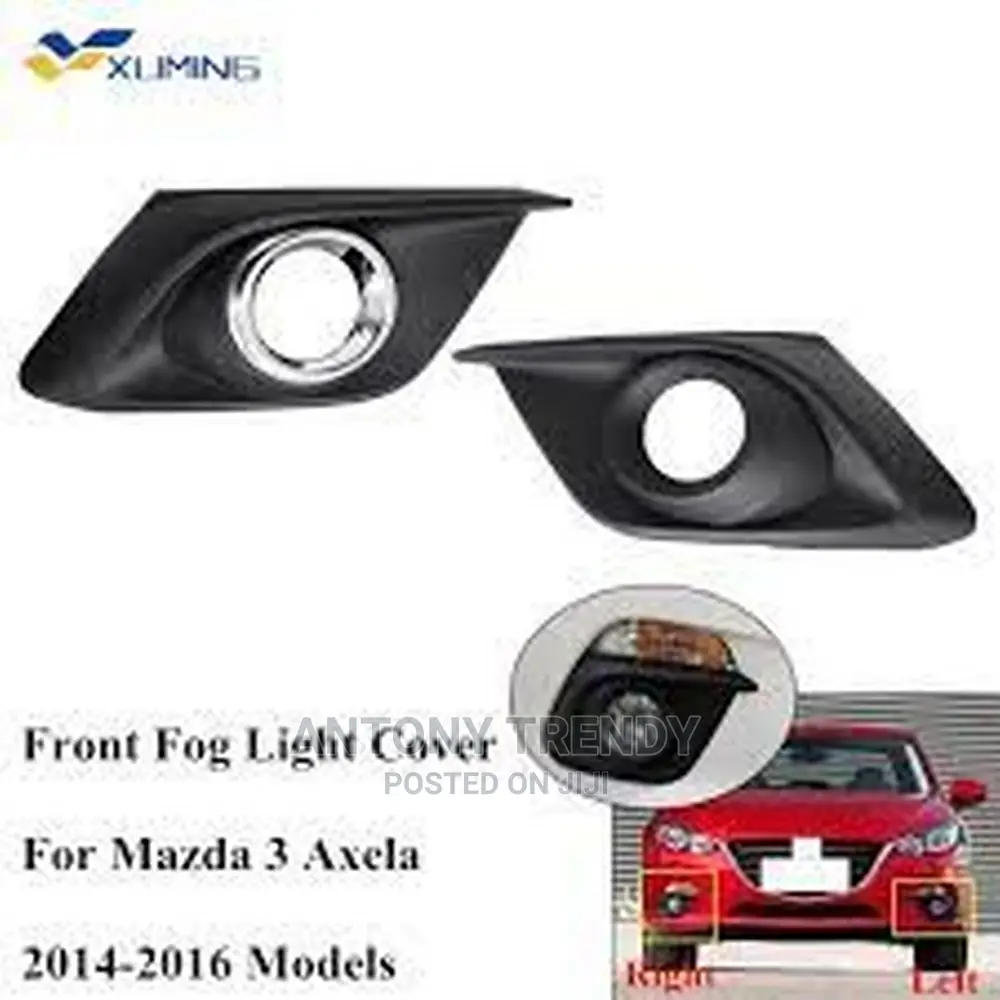 Axela Fog Cover, Chrome Front Fog Light Cover Trim Eyebrow
