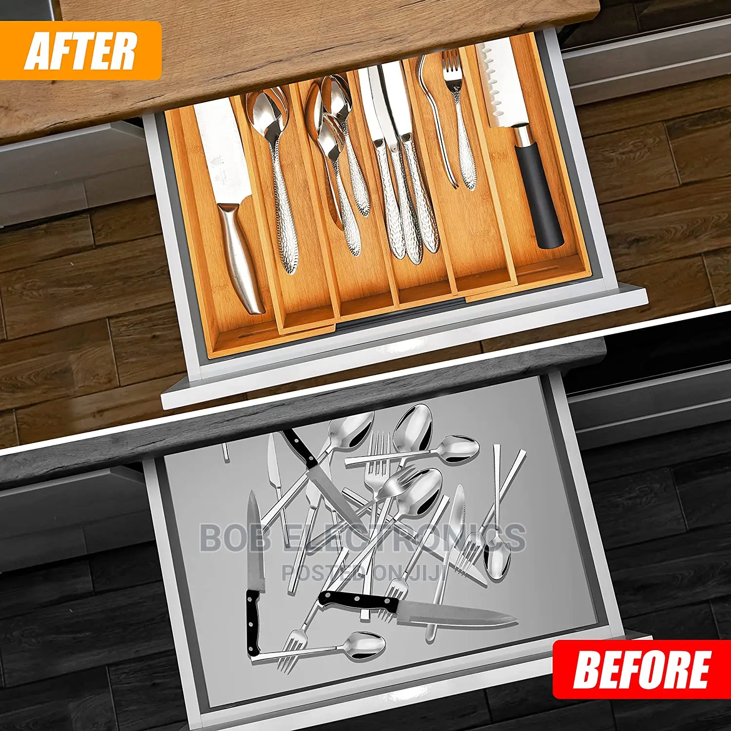 Expandable Bamboo Drawer Organizer