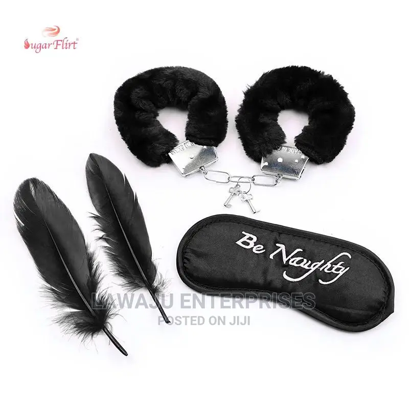 3PCS Set Feather Tickler Sexy Games, Fluffy Kuffs Eye Mask