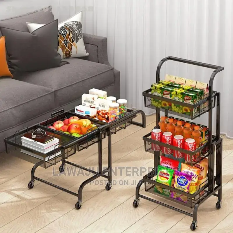 360° Rotating Multipurpose 3 Layer Metallic Storage Rack