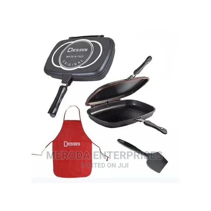 Desini Double Pan /Meat Grill Non Stick 36cm - Black