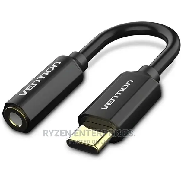 Vention Type-C to 3.5mm Audio Cable 0.1M Black Metal Type