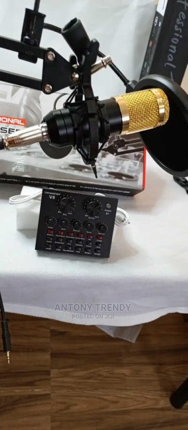 Bm800 Professional Condenser Microphone, V8 Sound Card