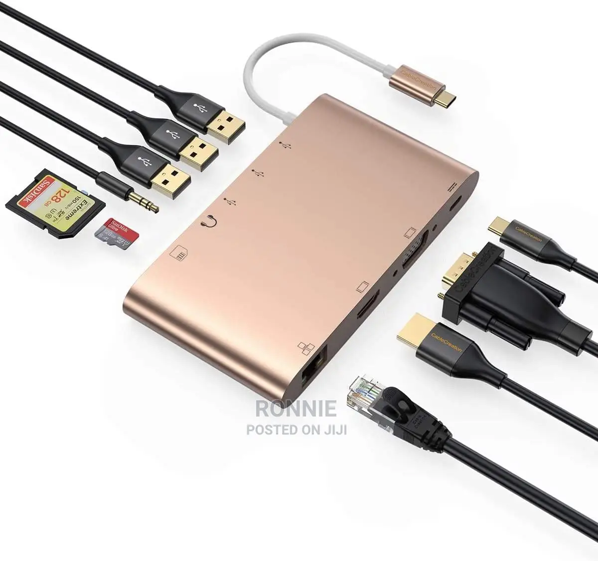 10 in 1 Type C Hub Multiport Adapter Dongle HDMI VGA Ethe