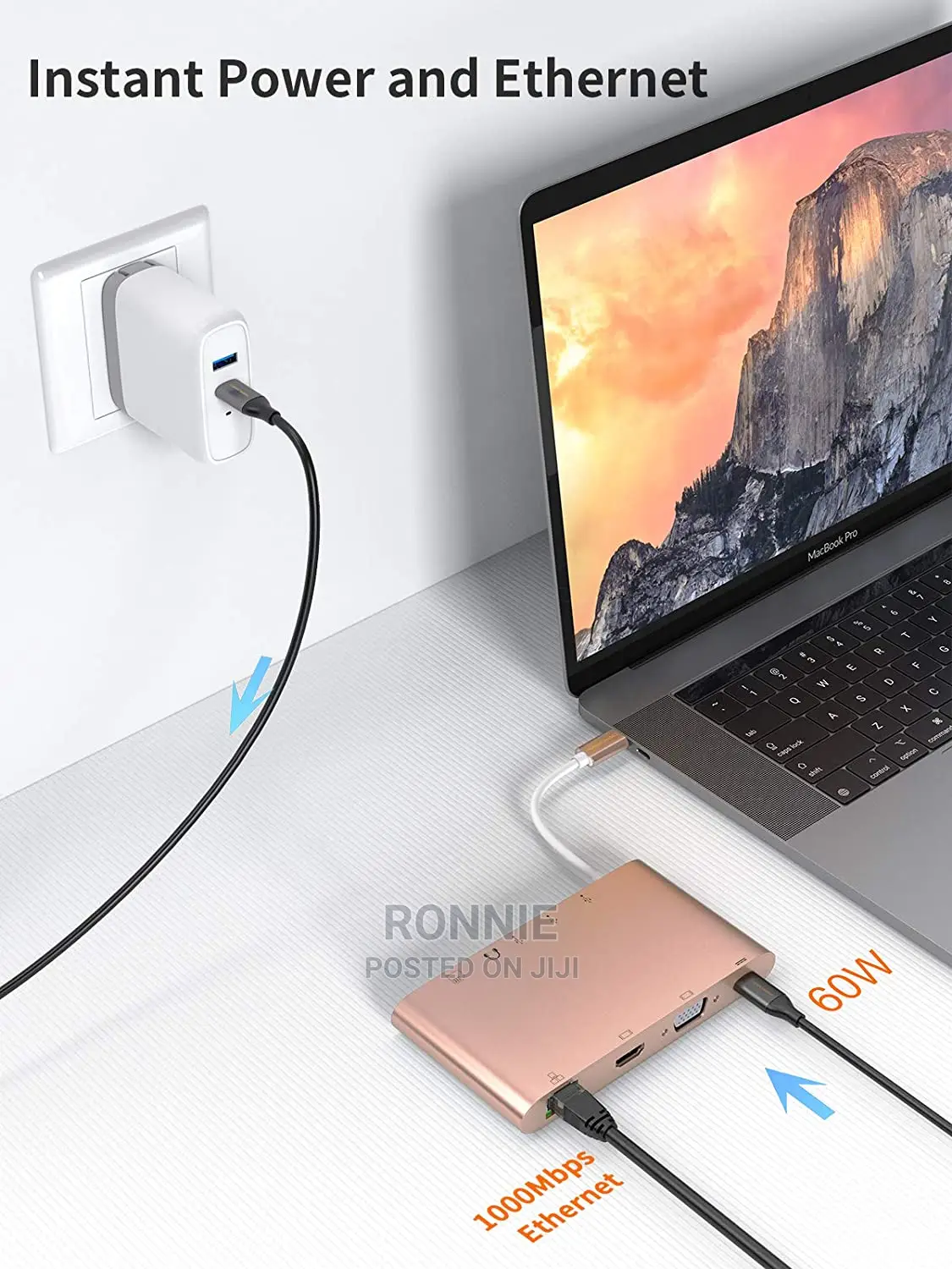 10 in 1 Type C Hub Multiport Adapter Dongle HDMI VGA Ethe