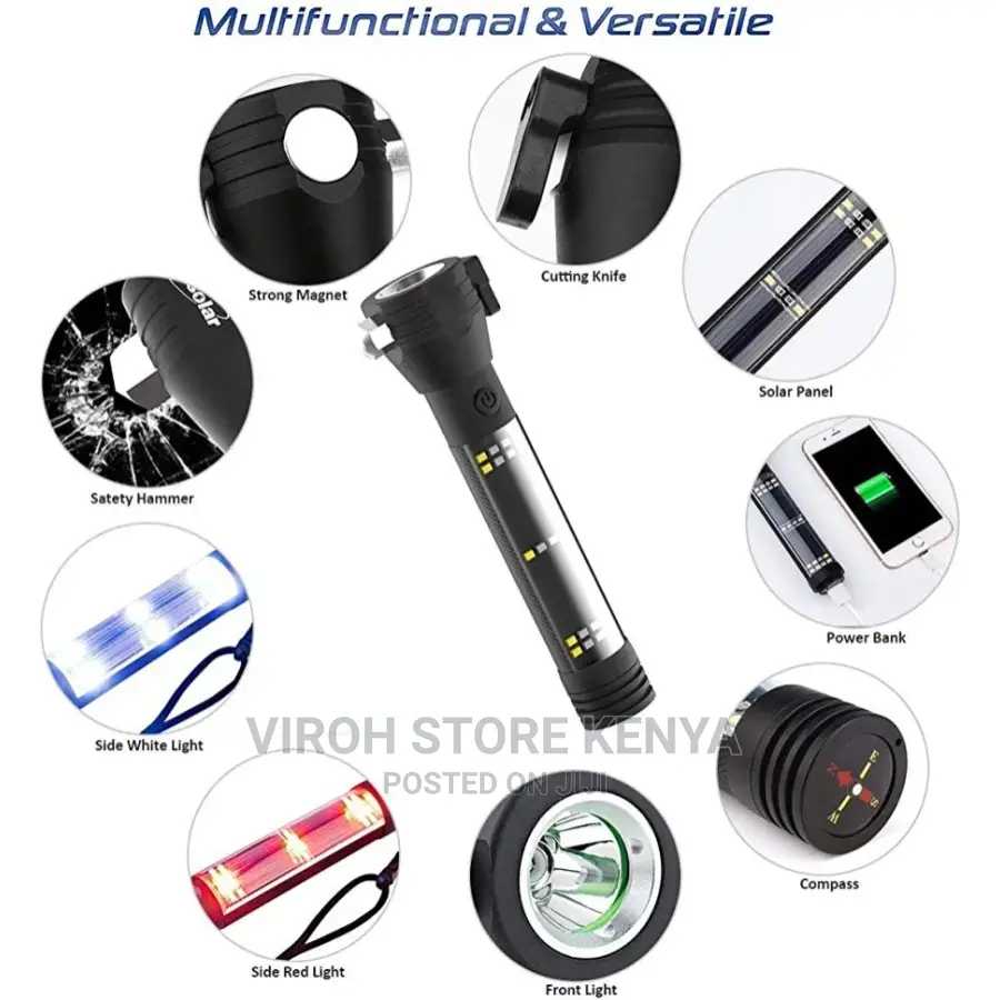 Solar Torch/Magnet Alarm Torch Power Bank Torch Knife Torch