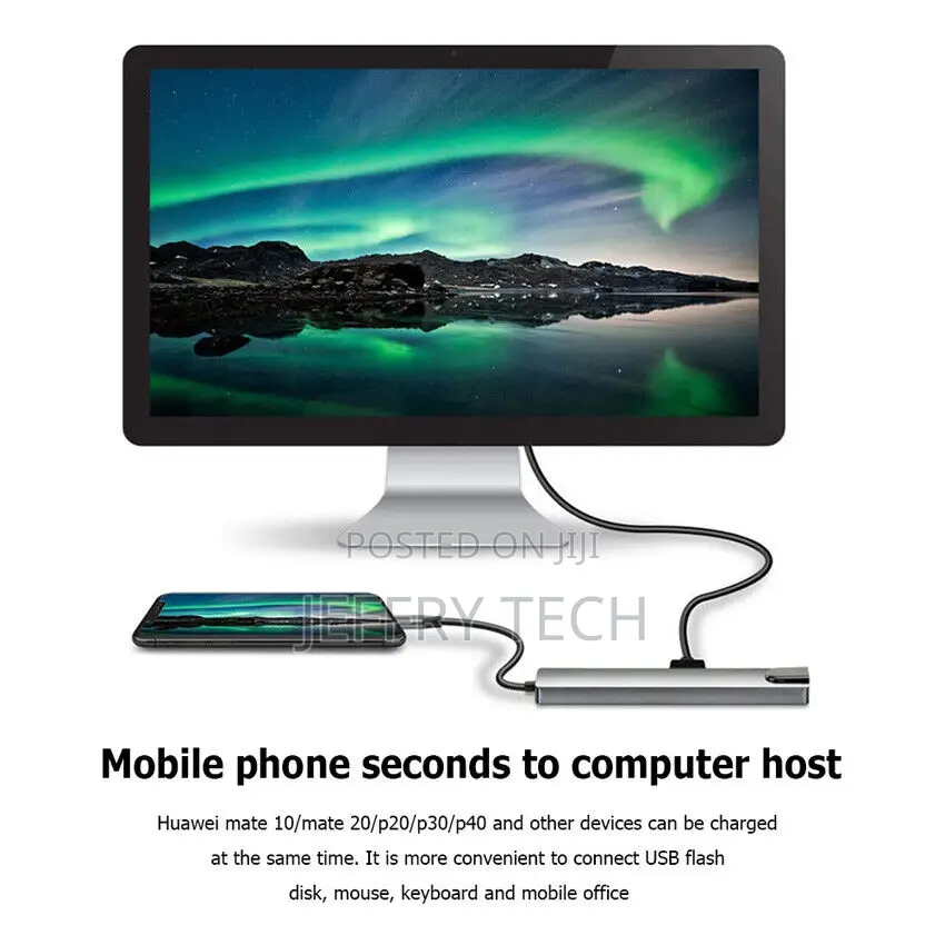 Usb3.0 USB Pd Sd/Tf Rj45 8-in-1 87W Hub Multiport Adapter