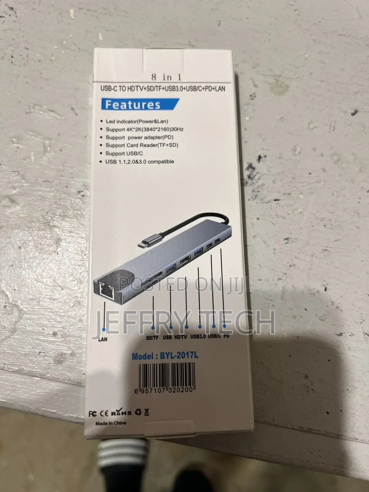 8 in 1 Multiport USB-C Hub Type C to USB 3.0 HDMI Adapter