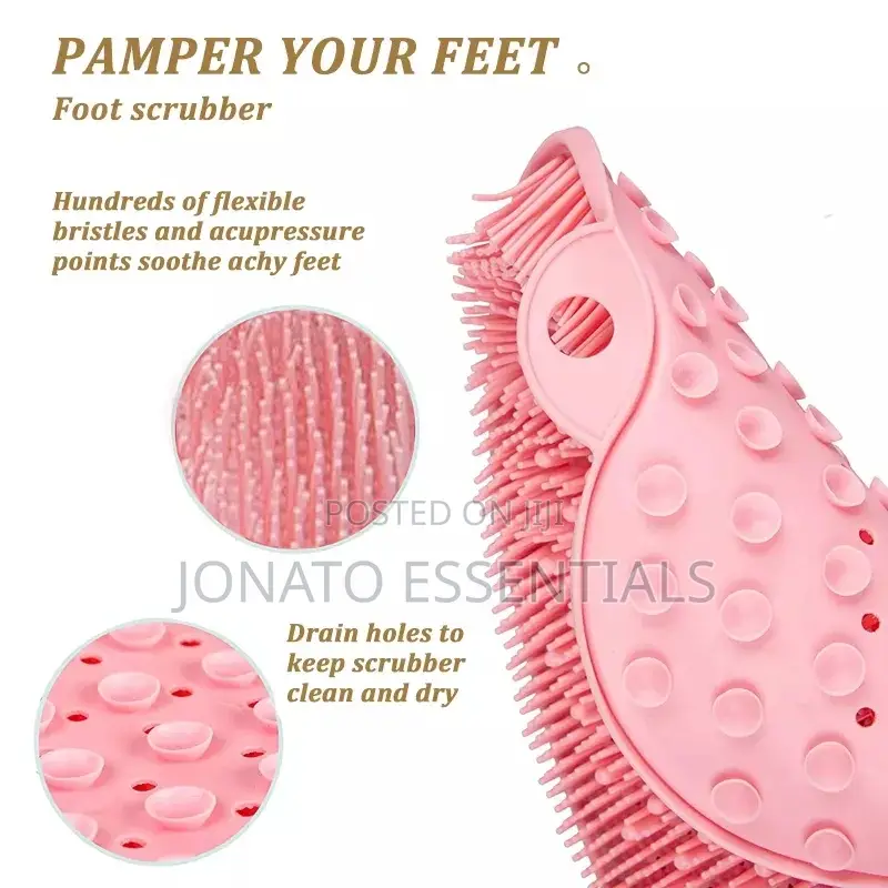 Foot Or Feet And Back Scrubber Or Scrubbing Mat Or Brush