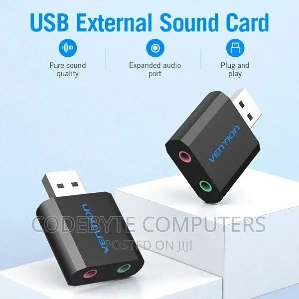 Vention Usb External Sound Card Black Metal Type
