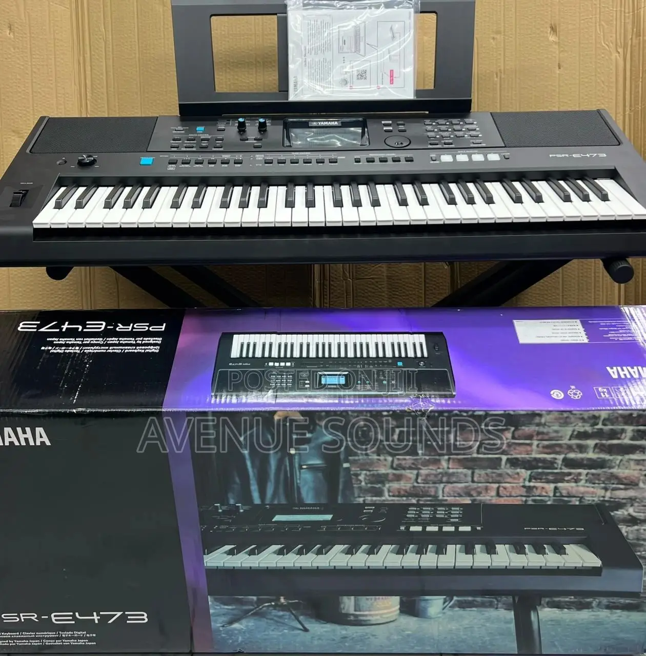Yamaha PSR-E473,61 Keys Portable Keyboard With Power Adaptor